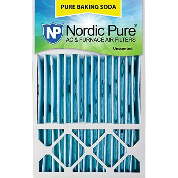 Nordic Pure 16x21x1 Exact MERV 8 Pure Carbon Pleated Odor Reduction AC Furnace Air Filters 3 Pack 